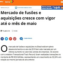 Mercado de fuses e aquisies cresce com vigor at o ms de maio